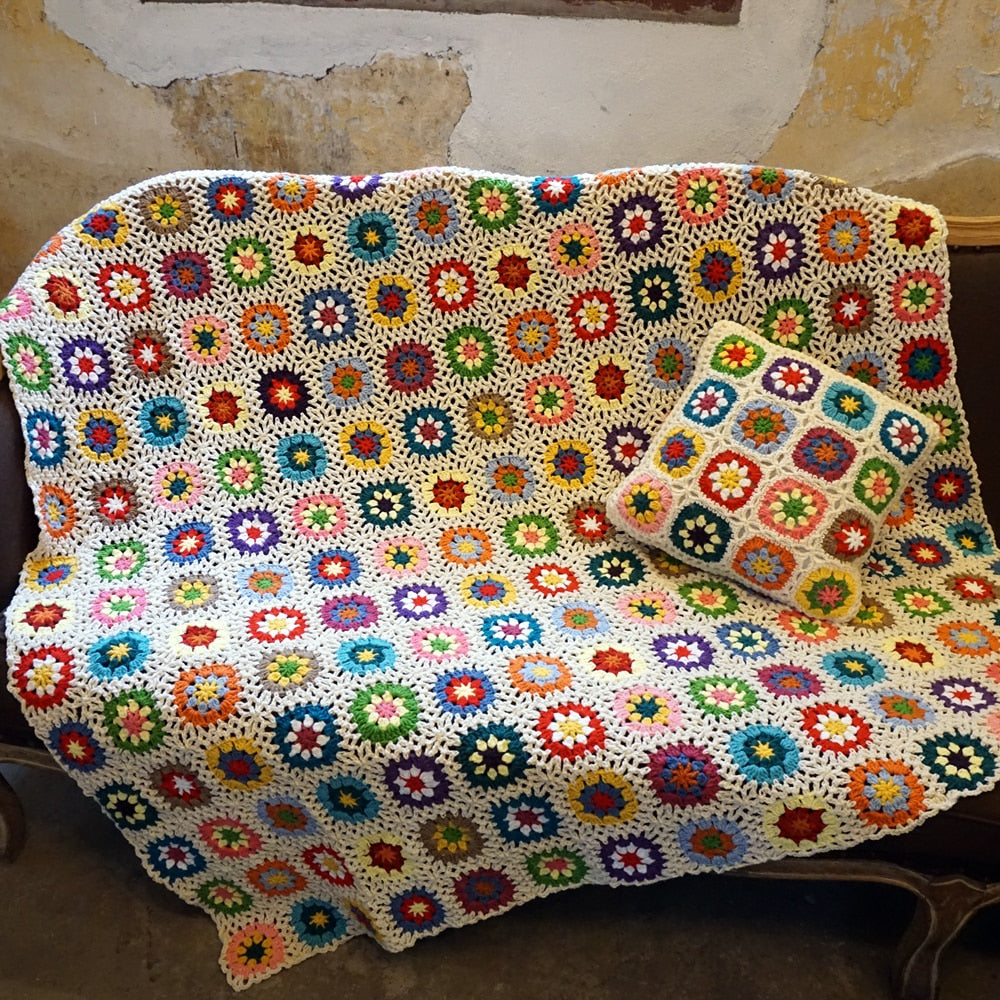 The Bohemian Bloom Handmade Crochet Blanket