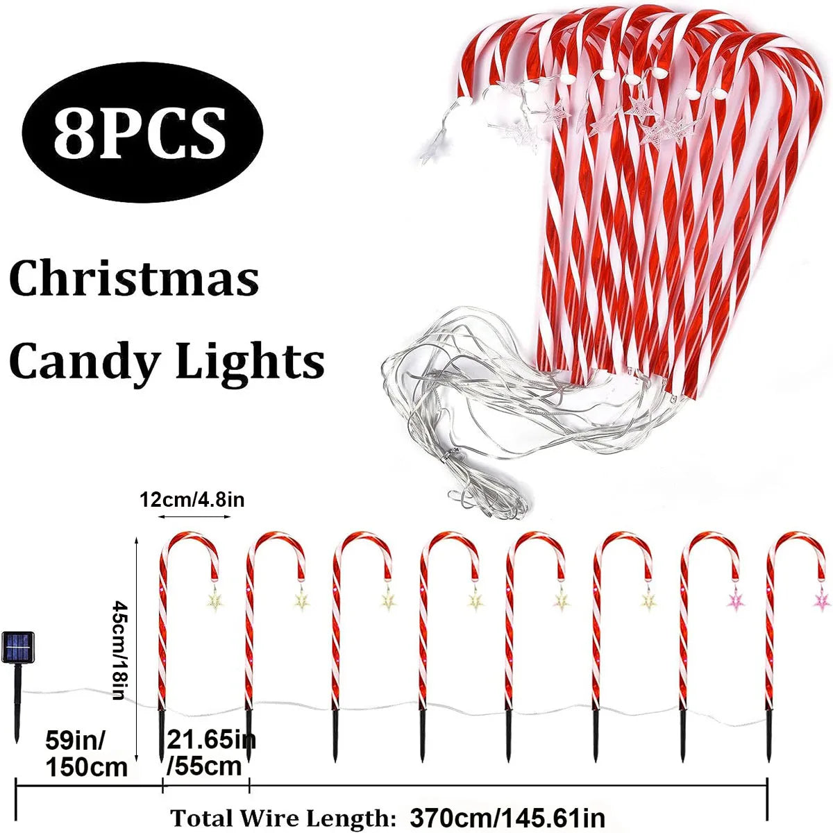 Solar Candy Cane Lights