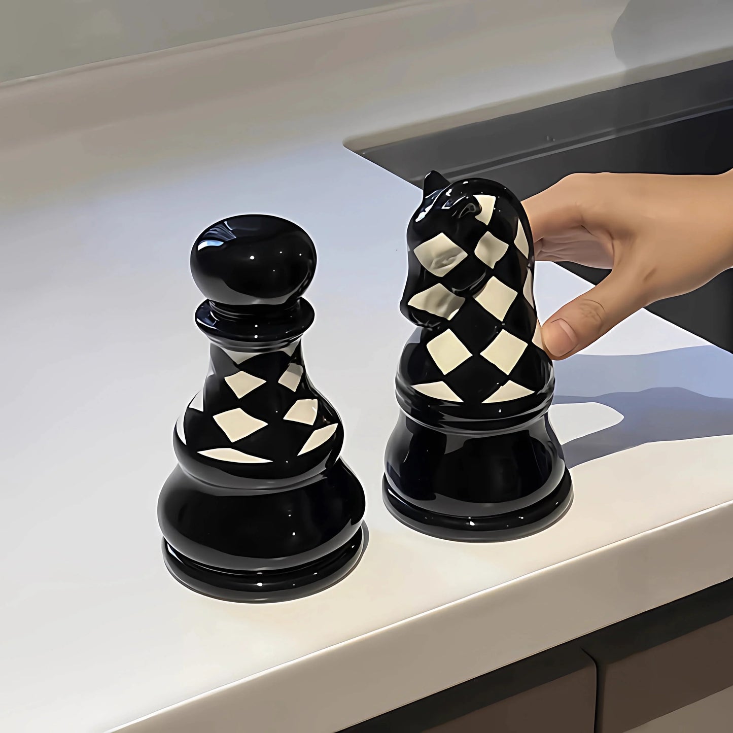 Ceramic Chess Piece Toothpick Holder - Luxury Desktop Decor