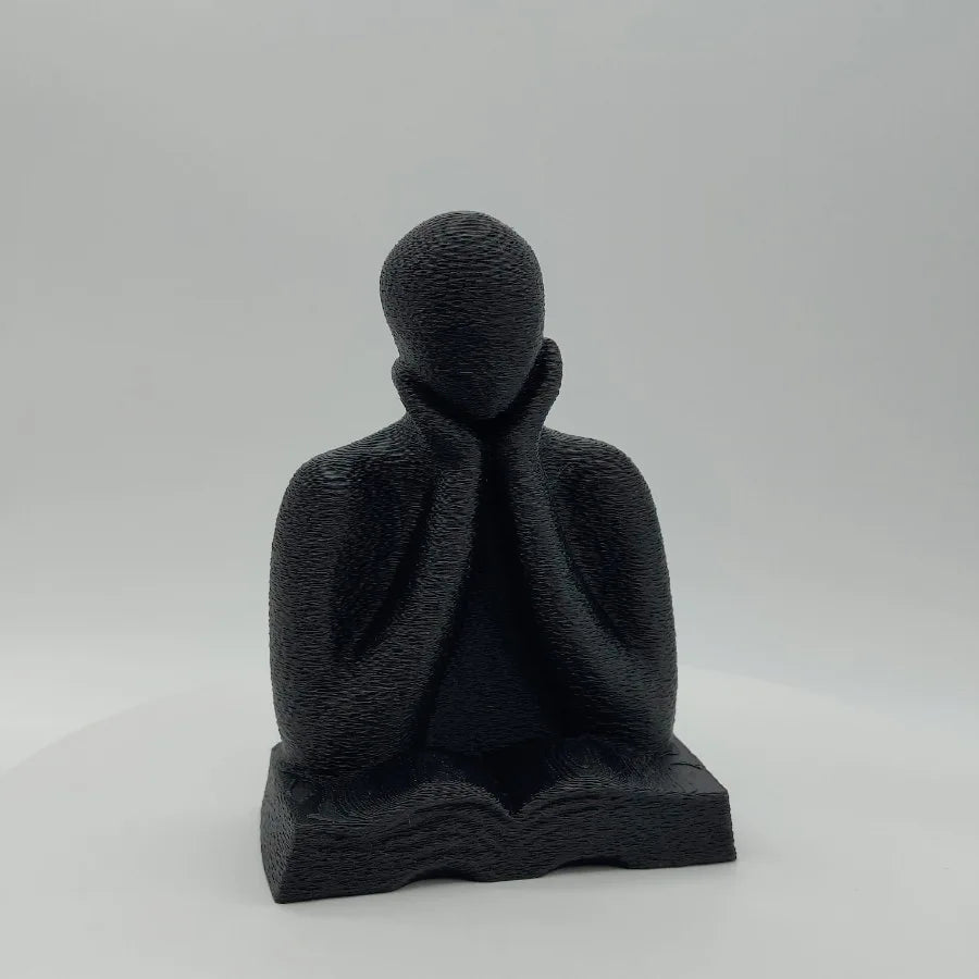 Solitude Thinker Statue — Minimalist Reading Figure for Bookshelf & Desk