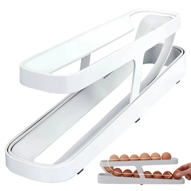 2-Tier Automatic Rolling Egg Storage Box