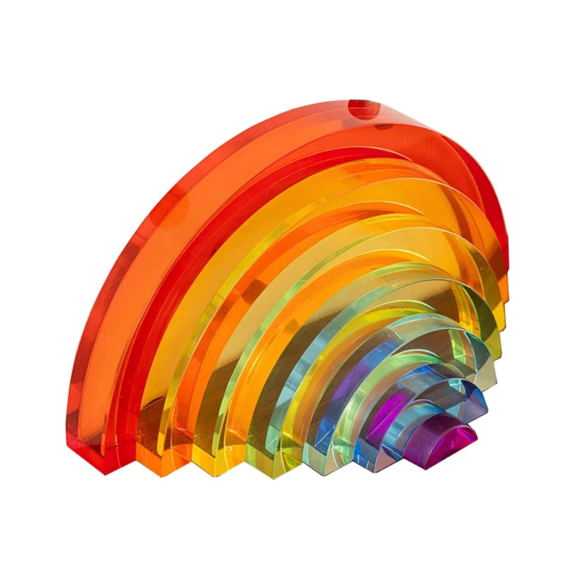 Patchwork Rainbow Acrylic Stacking Sculpture