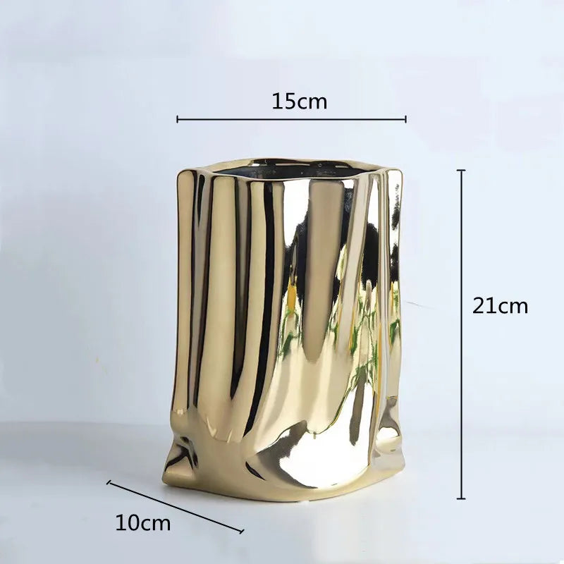 Modern Ruffled Ceramic Vase