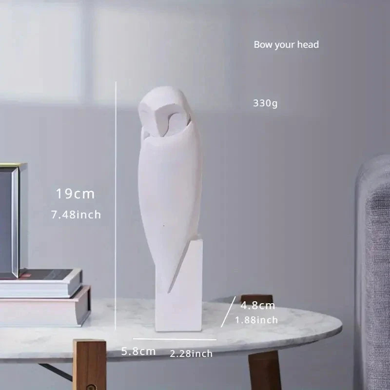 Minimalist Owl Statue for Nordic Style Decor