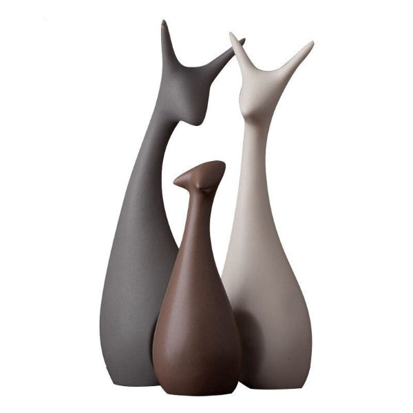 Minimalist Deer Family Figurines