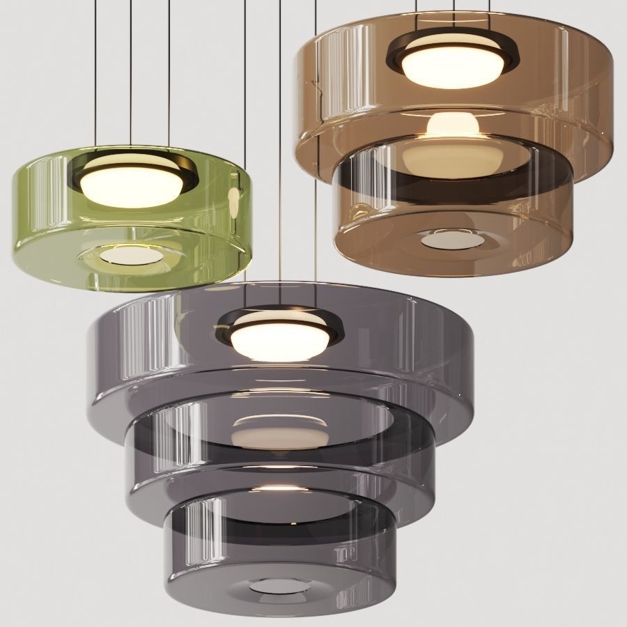 Bauhaus Glass Pendant Lamp - Layered Glass Hanging Light for Kitchen, Dining Room, Living Area, Cafe, Modern Artistic Design