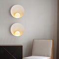 Modern Minimalist Round Wall Sconce | Resin & Iron Accent Light
