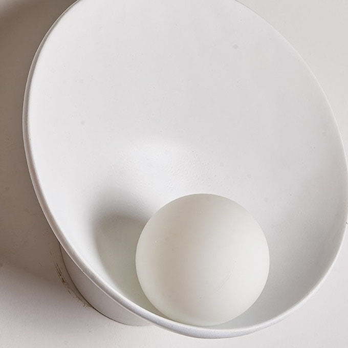 Modern Minimalist Round Wall Sconce | Resin & Iron Accent Light