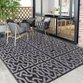 Reversible Outdoor Rug | Black & Grey Modern Patio Mat