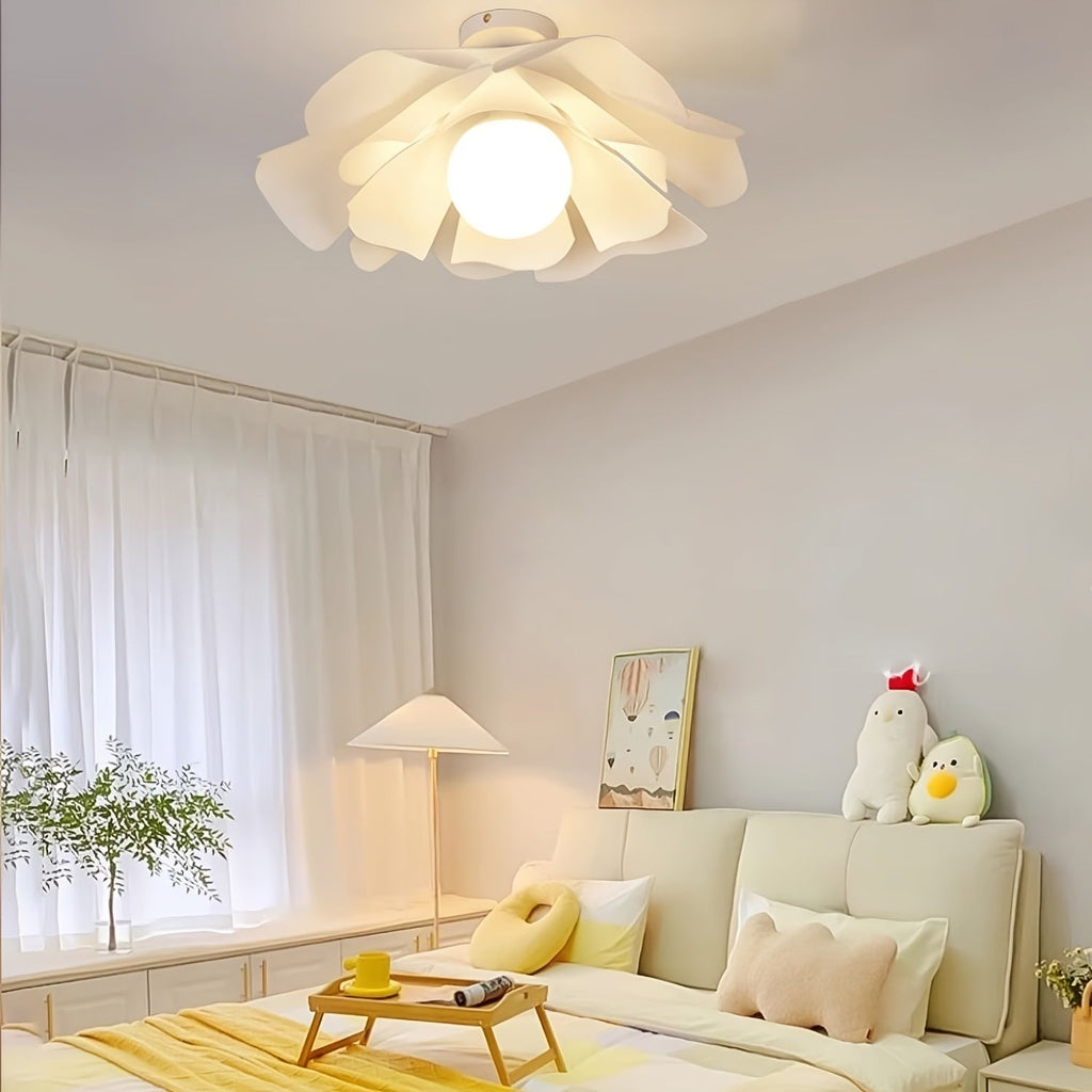 Rose Petal Ceiling Light | Modern Semi-Flush Flower Design