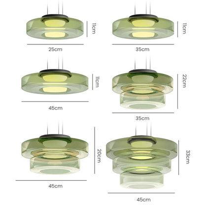 Bauhaus Glass Pendant Lamp - Layered Glass Hanging Light for Kitchen, Dining Room, Living Area, Cafe, Modern Artistic Design