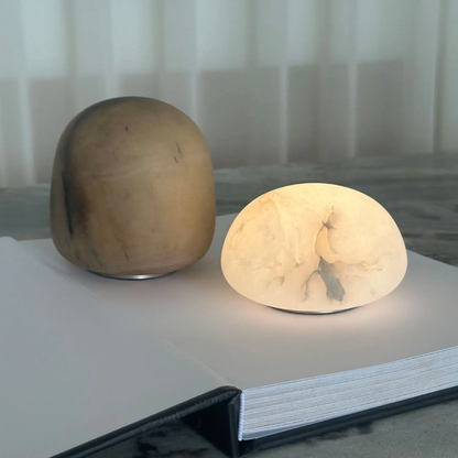 Natural Marble Wireless Charging Round Decorative Table Lamp