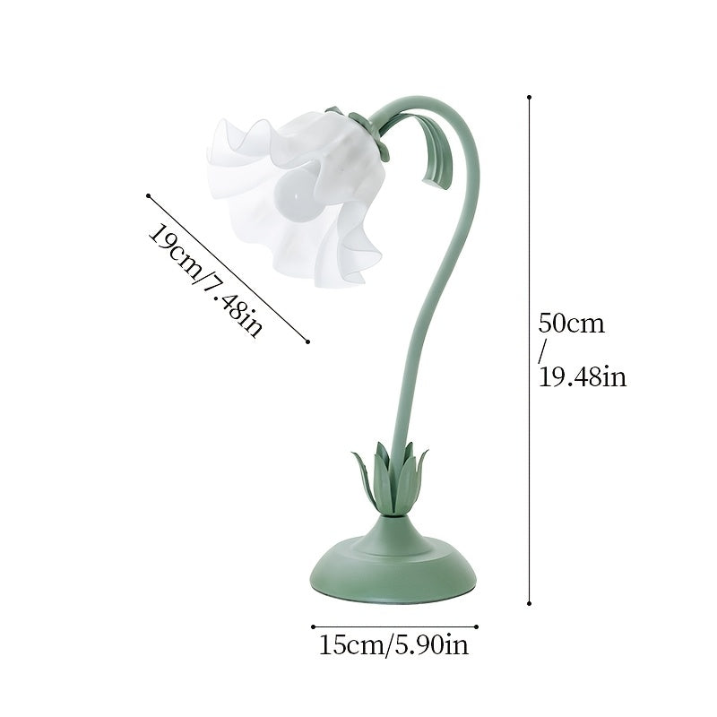 Floral Table Lamp USB Powered - Flower Shade Accent Light for Bedroom, Living Room, Reading Corner, Romantic Soft Glow