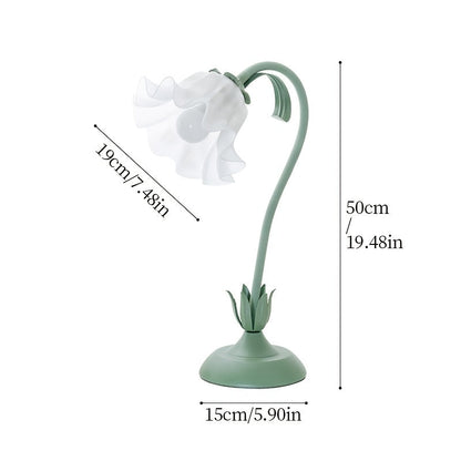 Floral Table Lamp USB Powered - Flower Shade Accent Light for Bedroom, Living Room, Reading Corner, Romantic Soft Glow