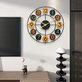 Colourful Metal Wall Clock | Retro Iron Design