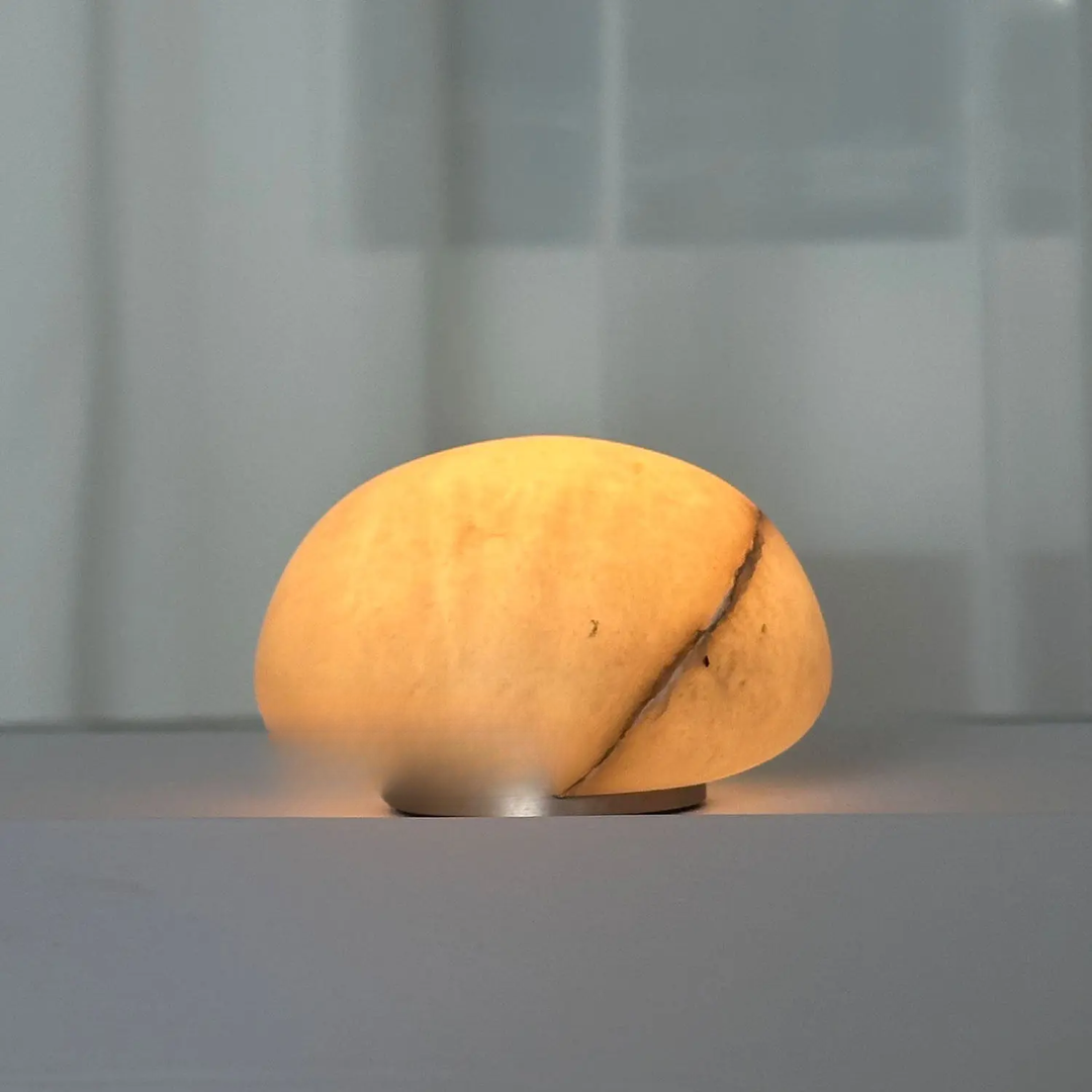 Natural Marble Wireless Charging Round Decorative Table Lamp