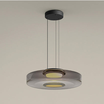 Bauhaus Glass Pendant Lamp - Layered Glass Hanging Light for Kitchen, Dining Room, Living Area, Cafe, Modern Artistic Design