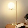 Modern Golden Table Lamp | White Glass Globe Design