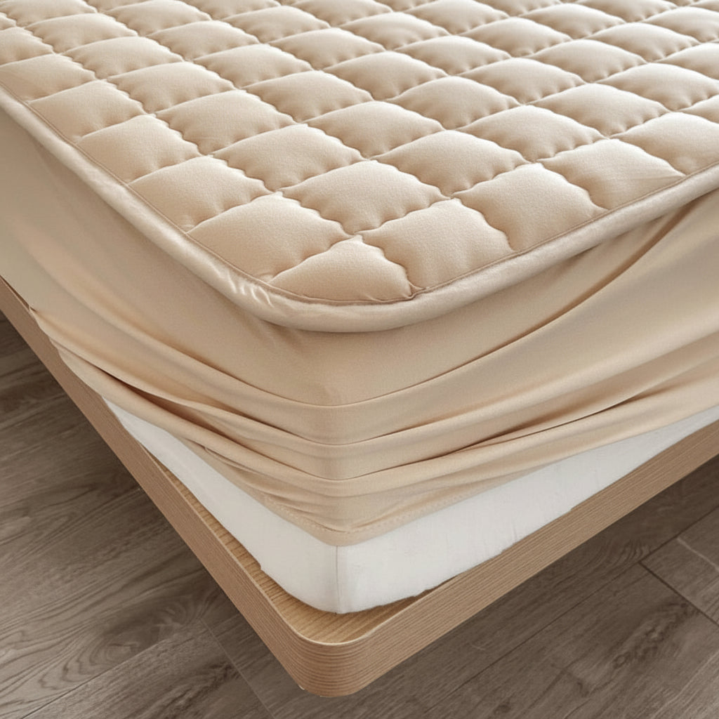 Waterproof Mattress Protector - Breathable Soft Fabric Fitted Bed Cover for Spills, Kids, Guest Room, Deep Pocket Fit