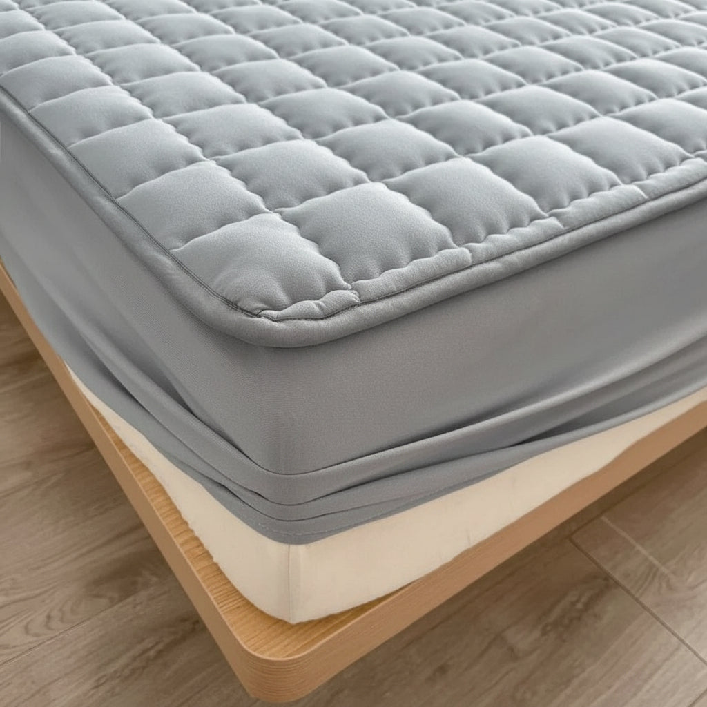 Waterproof Mattress Protector - Breathable Soft Fabric Fitted Bed Cover for Spills, Kids, Guest Room, Deep Pocket Fit