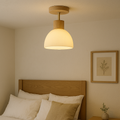 Ailse Ceiling Lamp | Natural Wood & Glass LED Fixture