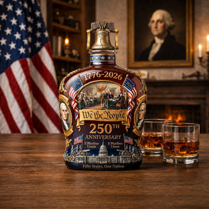 Whiskey Decanter Lead Free Crystal - Decorative Glass Spirit Decanter for Home Bar, Whisky, Bourbon, Gift, Commemorative