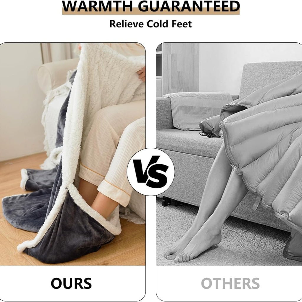 Wearable Electric Heated Blanket - Sherpa Fleece Throw for Adults, 6 Heat Levels 86-122F for Sofa, Reading, Movie Nights