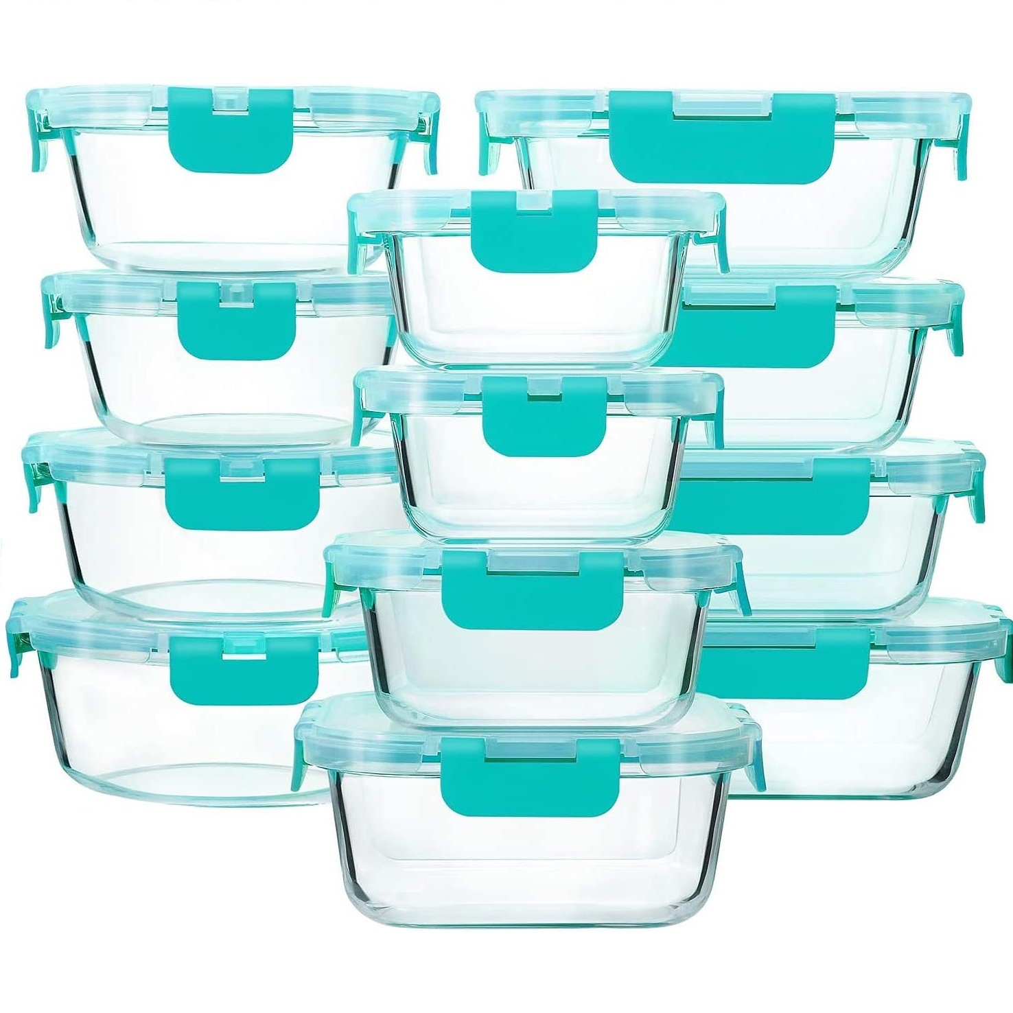 Food Containers Glass Airtight Set Meal Prep Storage Stackable