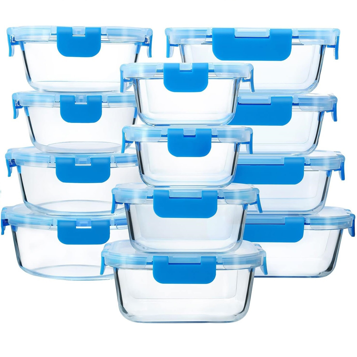 Food Containers Glass Airtight Set Meal Prep Storage Stackable