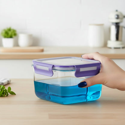 Glass Food Storage Containers Airtight - Borosilicate Meal Prep Set with Snap Lids, Leak Proof, Microwave and Oven Safe
