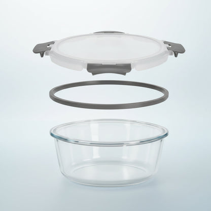Glass Food Storage Containers Airtight - Borosilicate Meal Prep Set with Snap Lids, Leak Proof, Microwave and Oven Safe