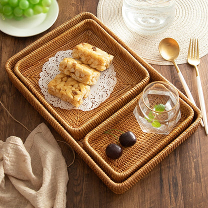 Handwoven Rattan Serving Tray