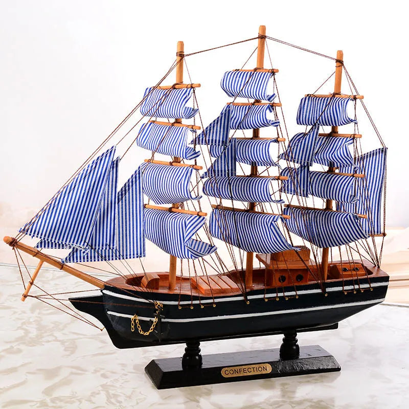 Handmade Wooden Pirate Ship & Nautical Boat Model