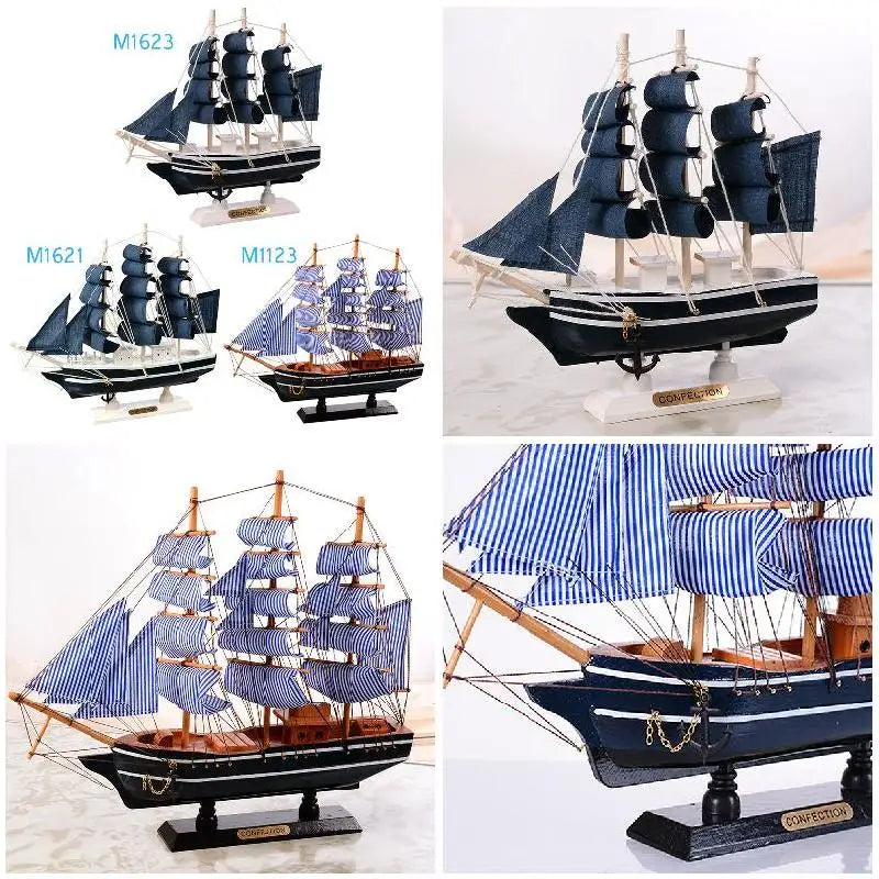 Handmade Wooden Pirate Ship & Nautical Boat Model