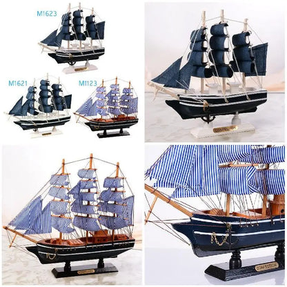 Handmade Wooden Pirate Ship & Nautical Boat Model