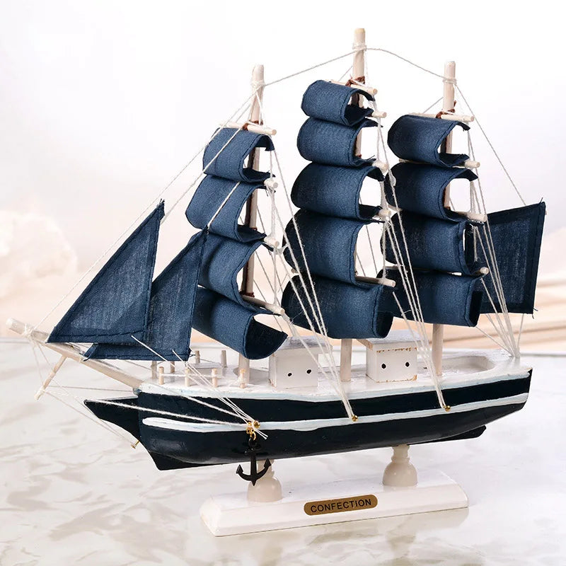 Handmade Wooden Pirate Ship & Nautical Boat Model