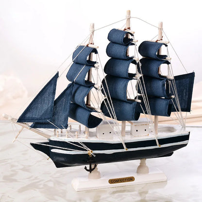 Handmade Wooden Pirate Ship & Nautical Boat Model