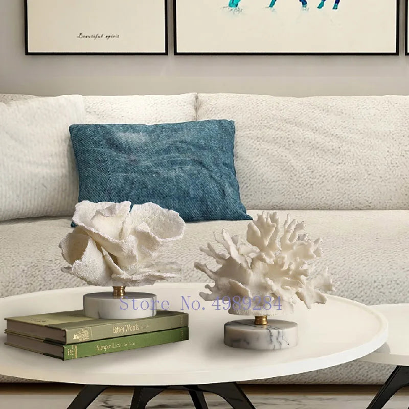 Artificial Coral Sculpture with Marble Base