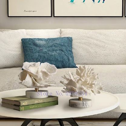 Artificial Coral Sculpture with Marble Base