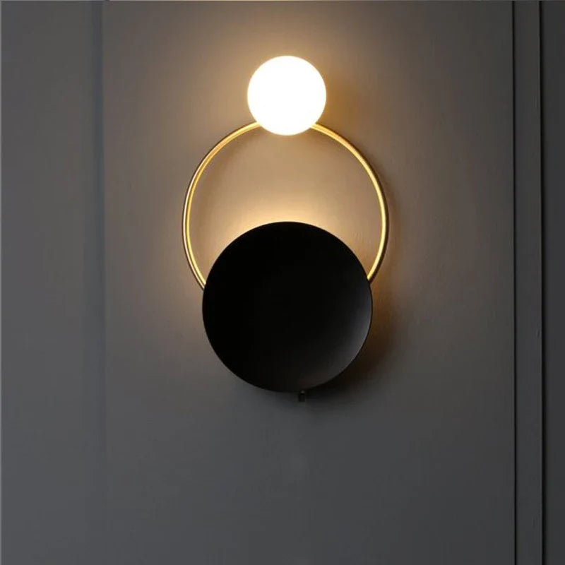 Designer Glass Wall Lamp | Modern Round Spherical Metal Light