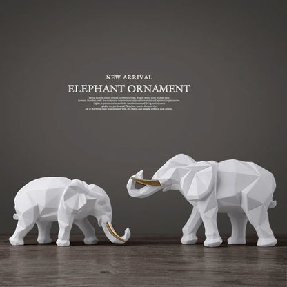 2Pcs Elephant Figurine Set