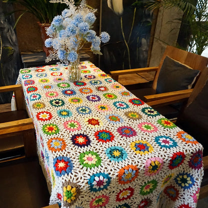 The Bohemian Bloom Handmade Crochet Blanket