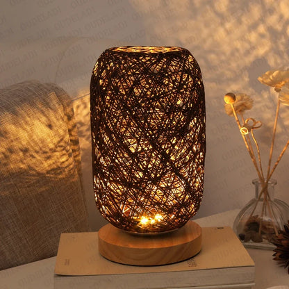 Rattan Twine Table Lamp