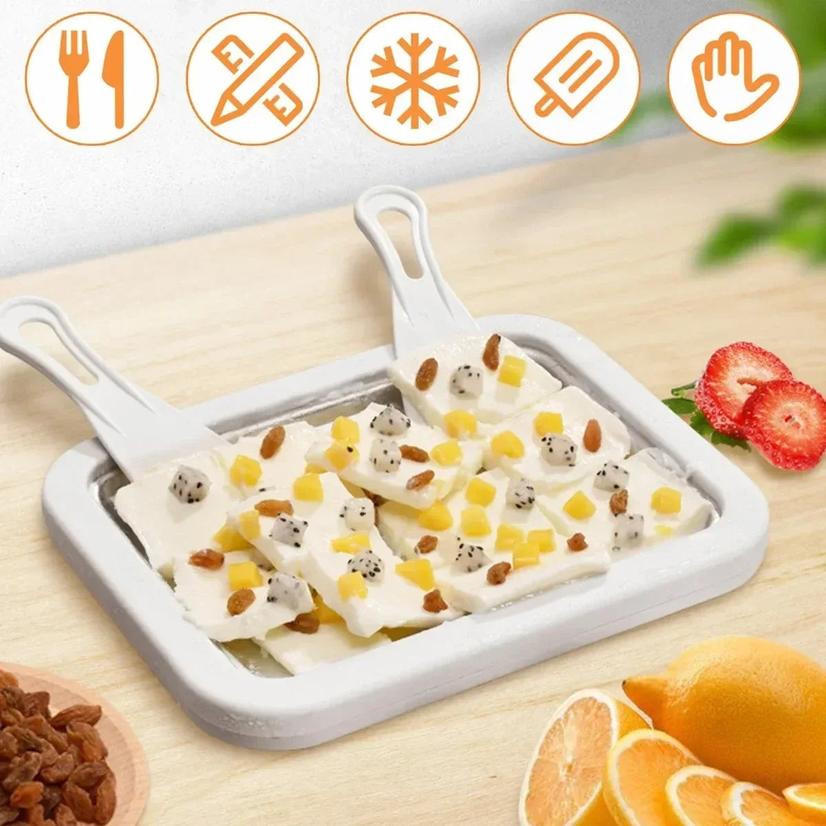 Ice Cream Maker Pan Frozen Dessert Maker Kitchen Gelato Maker