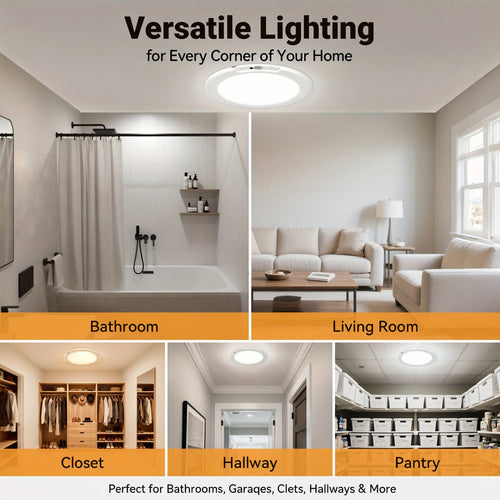 Ceiling Light Motion Sensor Rechargeable LED Flush Mount Lamp