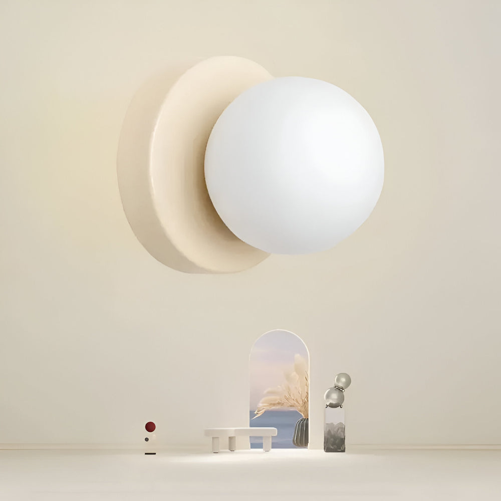 Wall Light Glass Globe Indoor Sconce Round Mount Lamp