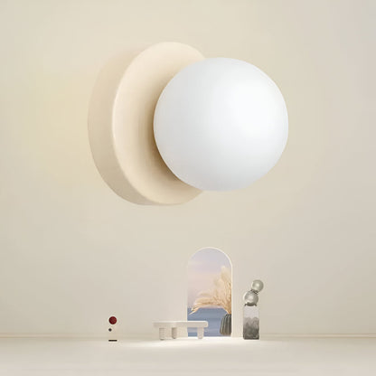 Wall Light Glass Globe Indoor Sconce Round Mount Lamp