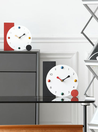 Modern Minimalist Colour Dot Desk Clock
