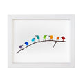 Wall Art Picture Frame Sea Glass Bird Driftwood Coastal Display