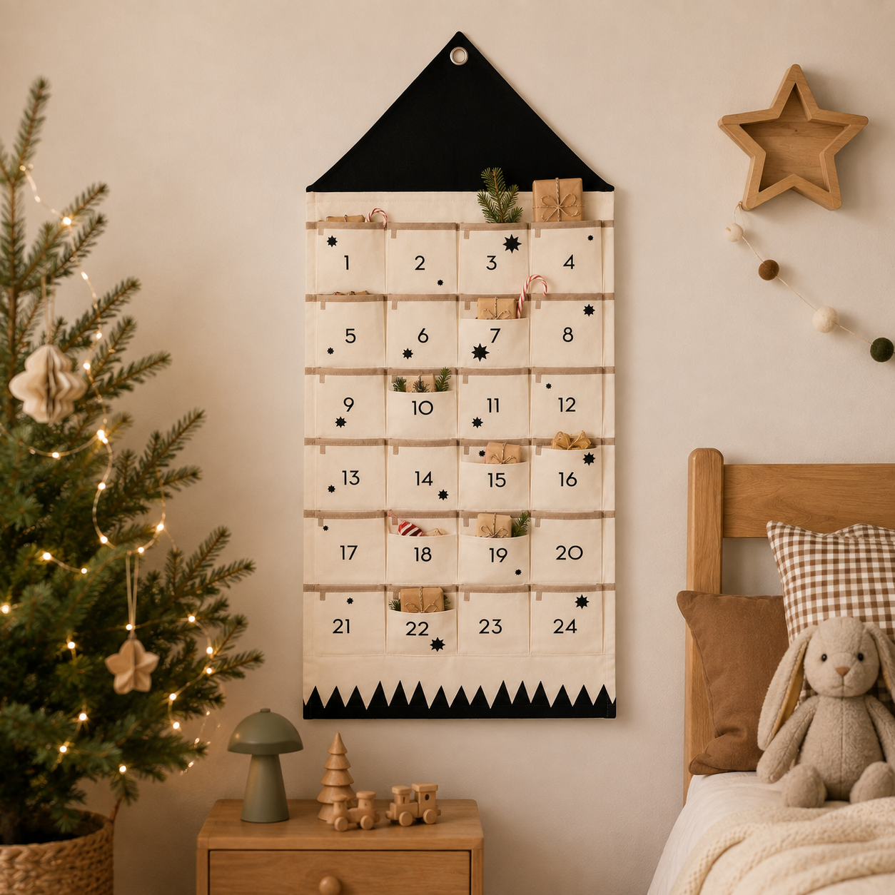 Personalized Christmas Countdown Calendar Fabric Design